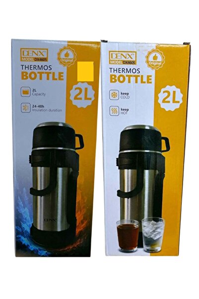Denx Thermos Bottle - Tea & Coffee Cold and Hot Bottle, Black, 2 L