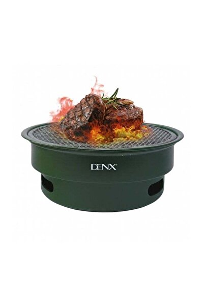 Dinex Electric Portable Round Grill with Non-Stick Surface, Removable Grease Tray, DX2812