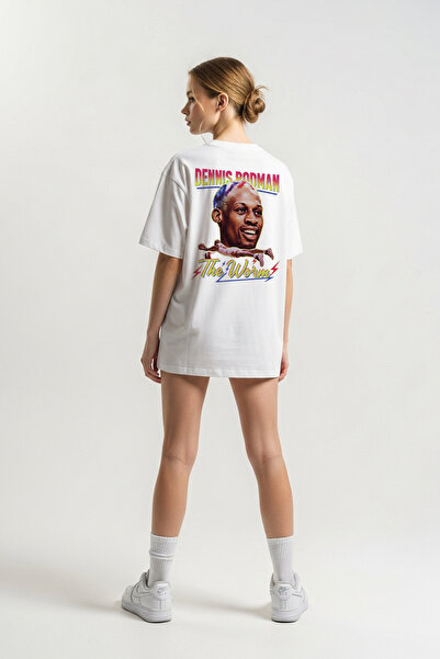 BA Sportswear Dennis Rodman Basketball Oversized White T-Shirt