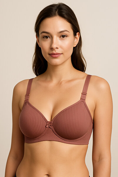 Avoria Gül Kurusu Desteksiz Çizgili Sütyen