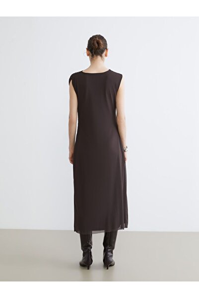 LC Waikiki Lcwaikiki Classic Crew Neck Shirred Dress