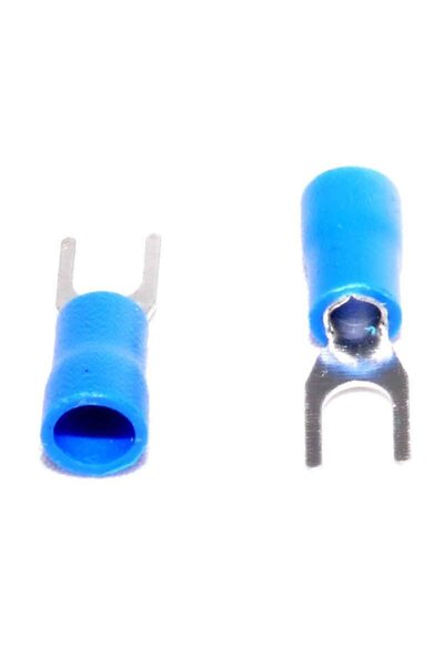 ElectroAZ Fork Type Electrical Terminal Ø 4mm - Blue, 100B/Set