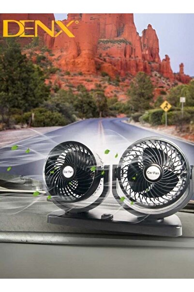 Denx Car Fan - Double Headed 3W Dual-Direction Airflow (Model DX 2567)