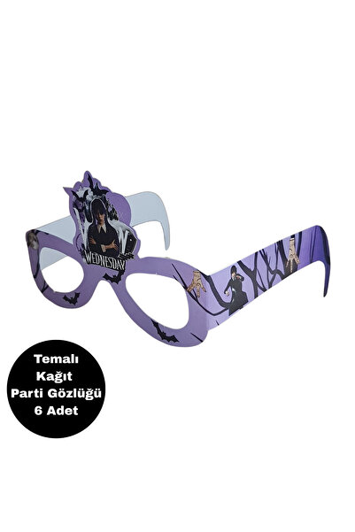 BatıDoğu Wednesday Temalı Kağıt Gözlük 6 Adet Parti Gözlüğü