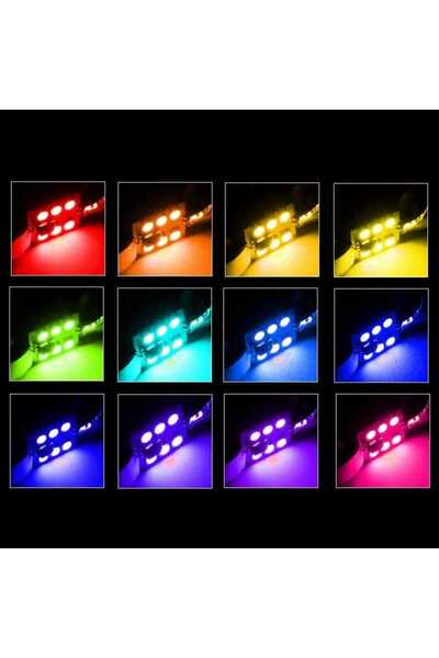 ElectroAZ LED Auto RGB με τηλεχειριστήριο, υποδοχή Festoon 39 mm, σετ 2 τεμαχίων