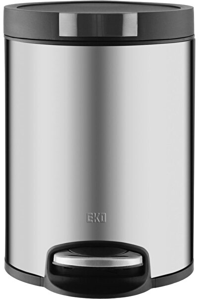 Ecco Eco Steel Wastebasket, 5 L - Silver Black