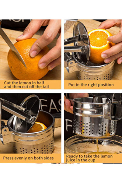 LILY Stainless steel manual citrus juicer 26 cm with handle