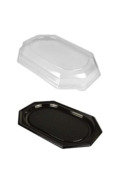 OEM Serving tray with lid, Plastic, Black, 10 pcs, 450x300 mm
