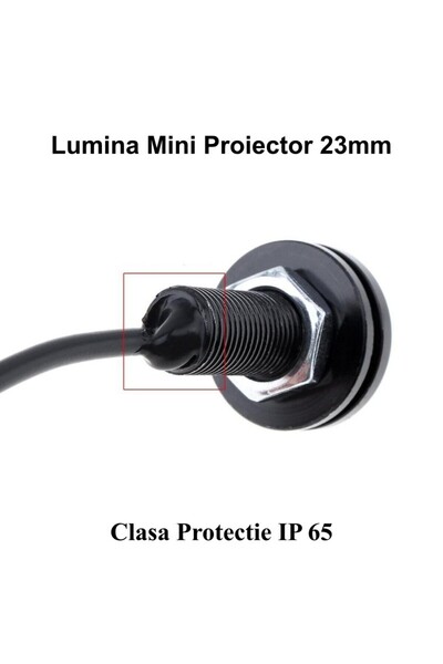 ElectroAZ Waterproof Car LEDs with wire, Diameter 23mm, 12V, Power 9W, Set of 2, White