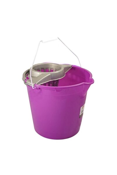 Oti Round Bucket with Mop Wringer, 10L Capacity, Polypropylene, Purple