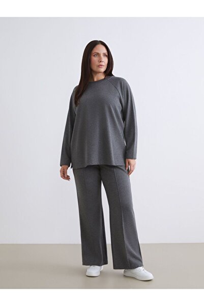 LC Waikiki Plus Size Women's Sweatpants with Elastic Waist