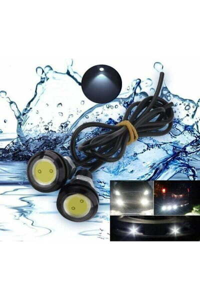 ElectroAZ Waterproof Car LEDs with wire, Diameter 23mm, 12V, Power 9W, Set of 2, White