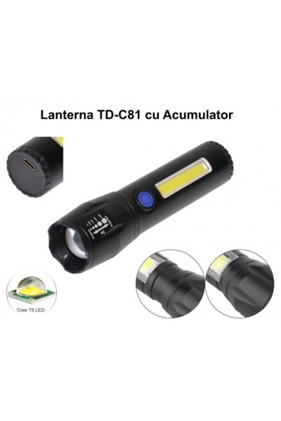 ElectroAZ Flashlight Rechargeable and Zoom 3W TD-C81