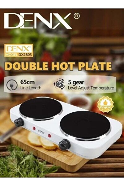 Denx Stainless Steel Electric Stove & Heater — Portable 1000W Double Burner Hot Plate