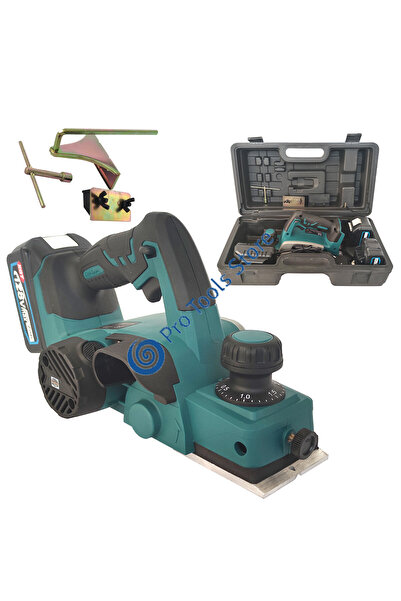 German Meister Electric Planer, 2 Batteries, 2 mm Depth Adjustment, 82 mm Width