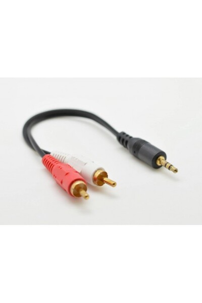 ElectroAZ Cablu audio Jack 3.5mm Mascul - 2 RCA Mascul, 15cm
