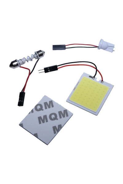 ElectroAZ Φωτιστικό οροφής αυτοκινήτου LED COB, 48 LED, ψυχρό λευκό φως, προσαρμογέας Festoon/T10, 8W