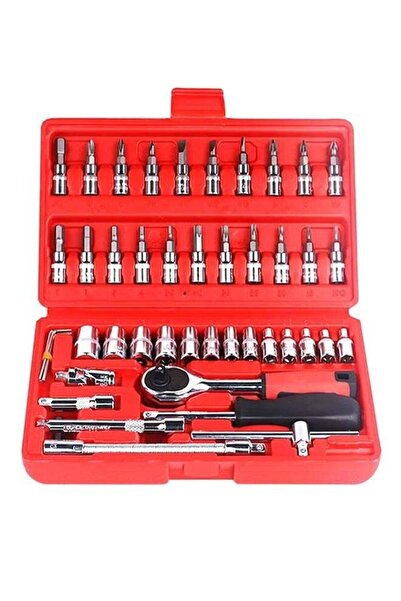 Denx 46-Piece Compact And Convenient Quick Ratchet Sleeve Auto Repair Tool Set