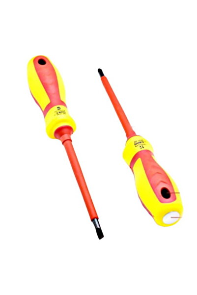ElectroAZ Șurubelniță izolată galbenă cu LED 5X100MM / Stea