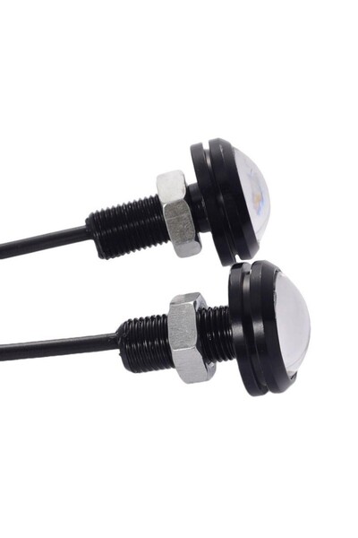 ElectroAZ Set of 2 LED Car Lights with Wire, Diameter 18mm, 12V, Power 9W, Blue