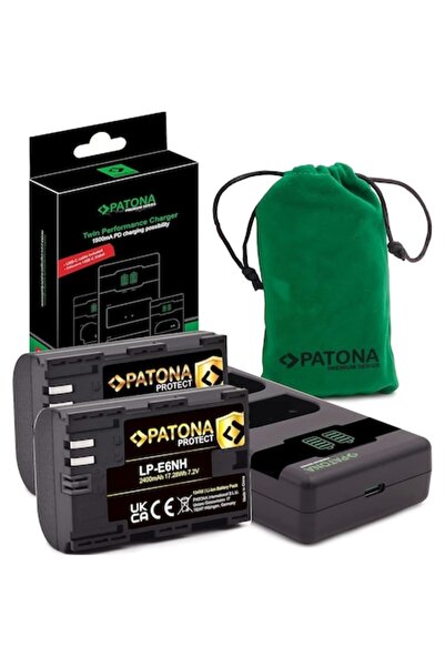 Patona Încărcător dual PD + 2 baterii LP-E6NH pentru Canon EOS R5/R6