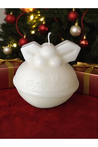magnocandles 4 شموع كريسماس بيضاء مستديرة بقطر 7.6 سم وارتفاع 8 سم