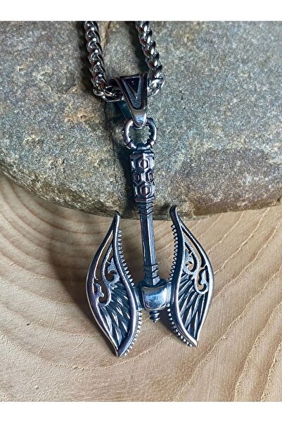 Viking Norse Valknut Motif Thor Hammer Axe Design S+ Quality 316L Stainless Tarnish Free Steel Pendant