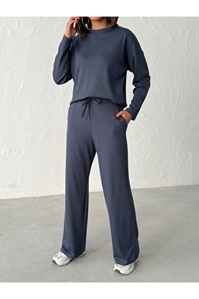 BEJNA Women's Anrasite Modal Long Sleeve Soft Touch Sportswear Set