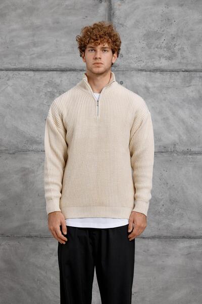 NOMARC Cream Mrk Half Zipper Tricot