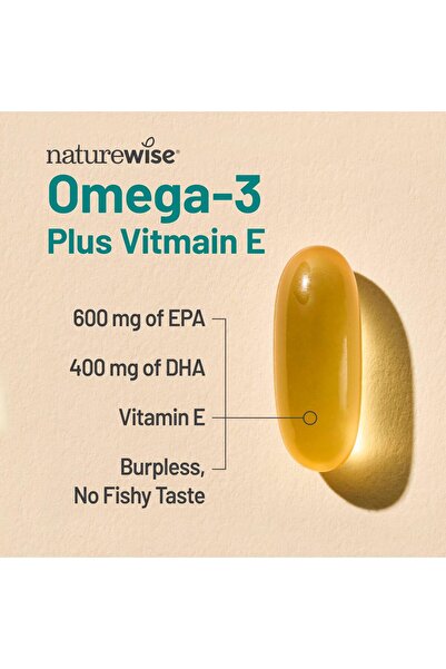 NatureWise Extra-Strength Omega-3 Fish Oil + Vitamin E – 1000mg | 60 Softgels