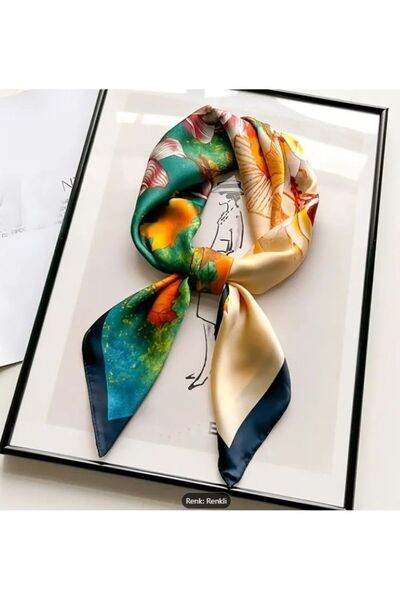 Dgt Luxury Bohemian Flowers, Αντιηλιακό, Αντιανεμικό, Διπλής Όψης με τύπωμα , Κασκόλ, Κασκόλ 70x70