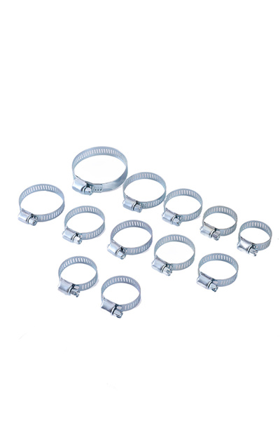 Lawazim Hose Clamp Set 12 Pcs - Stainless Steel Adjustable Worm Gear Pipe and Fuel Clamps