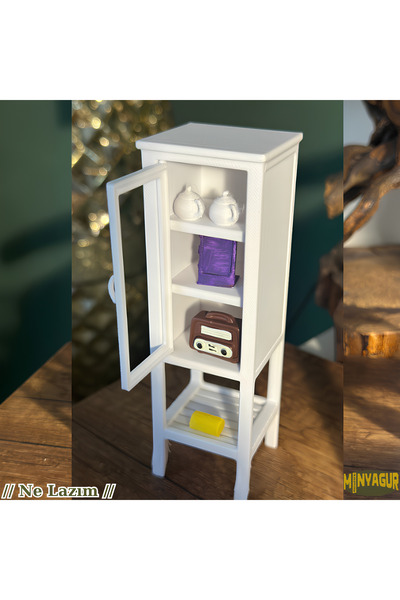 Mintigur Ne lazımsa kapaklı dolap 1:12 ölçekli minyatür