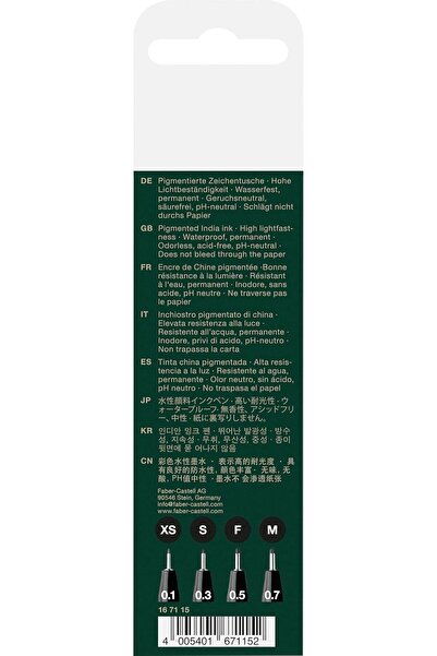 Generic Faber-Castell Pitt Artist Pen Brush Tip 4-Piece Set - Black