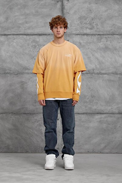 NOMARC ΦΟΥΤΕΡΙΑ oversized ΜΕ ΠΟΡΤΟΚΑΛΙ ΛΑΜΠΕΡΟ ΣΤΑΥΡΟ ΣΤΟ ΜΕΓΑΛΟ ΜΕΓΕΘΟΣ