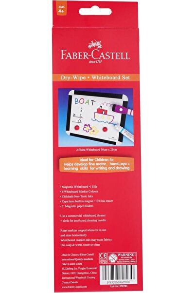 Generic Faber-Castell Magnetic Whiteboard with 3 Double-Ended Markers