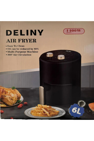 MANDU Friteuza fara ulei cu aer cald butoane reglaj Air Fryer 1400W 6L