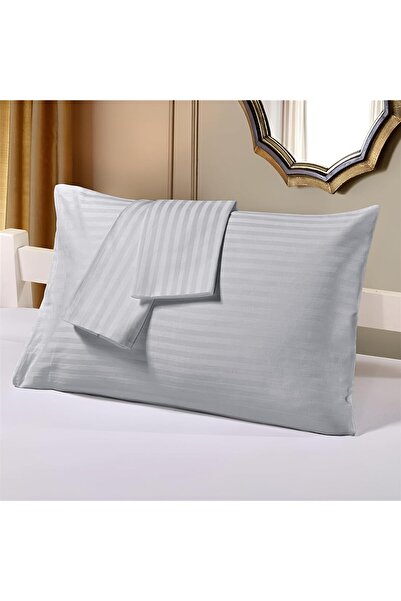 Hotel Linen Klub Luxury Hotel Linen 2-Piece Cotton Satin Pillowcase Set 50x75 cm, Silver