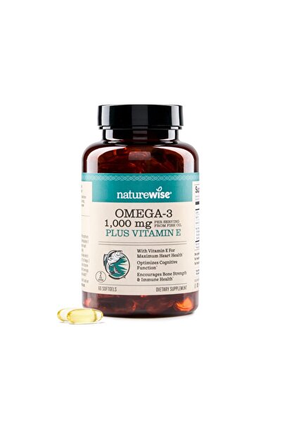 NatureWise Extra-Strength Omega-3 Fish Oil + Vitamin E – 1000mg | 60 Softgels