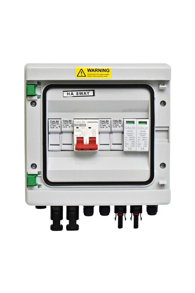 ElectroAZ Tablă de protecție pentru sisteme fotovoltaice, 2 șiruri, 500V CC, HA8