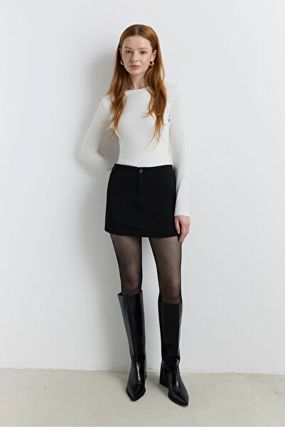 Babushka Black Mini Pocket Shorts Skirt