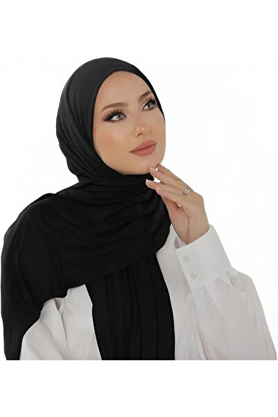 Beytor شال حجاب جورجيت أسود فاخر 2 متر × 75 سم