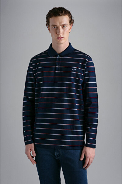 PAUL&SHARK MEN'S KNITTED POLOSHIRT C.WCOTTON