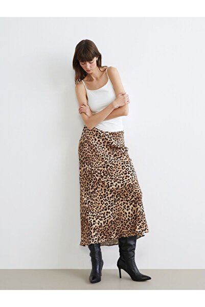 LC Waikiki Lcw Vision Buy Elasticated Leopard Patterned A-Line Satin Skirt