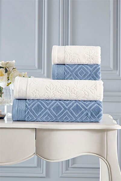 Özdilek Pastoral Best Set (hamam Takımı) Krem-lacivert