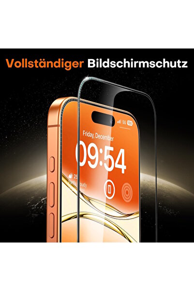 m.tk moveteck iPhone 17 Full Coverage Tempered Screen Protector with Applicator, Shatterproof Glass