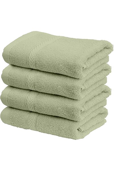 Hotel Linen Klub 4-Piece 40×70 cm Dark Green Hand Towel Set - 100% Terry Cotton 480gsm