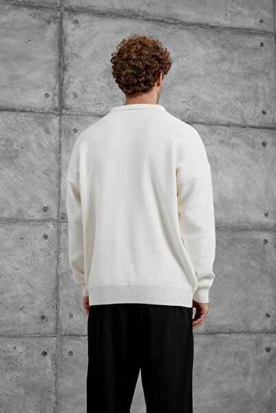 NOMARC Ecru White Dpp Polo Neck Knitwear