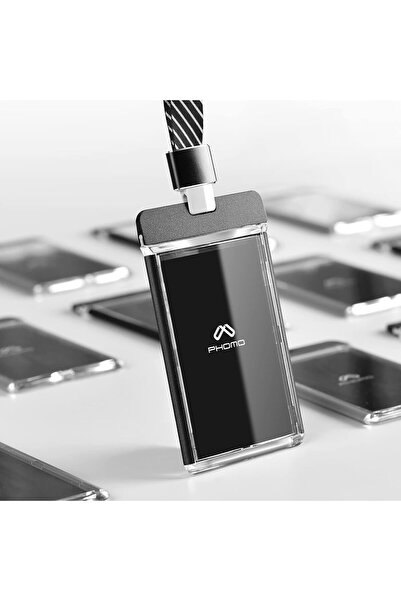 Generic Phomo Aluminum ID Badge Holder with Metal Clip and Nylon Lanyard (Gray, 1 pc)