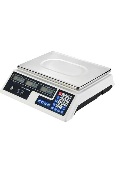 Lawazim digital commercial scale - 40kg capacity, 2g readability, Stainless Steel, Black